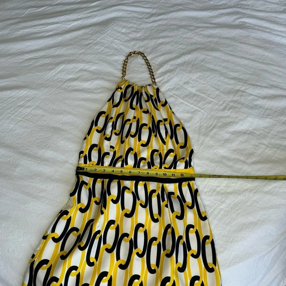 Milly Chain Link Halter Navy & Yellow Women’s Size 4 sheath dress backless  sexy - Picture 14 of 16